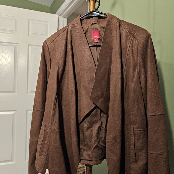 GILI Open Front Textured Leather Jacket - Picture 4 of 6